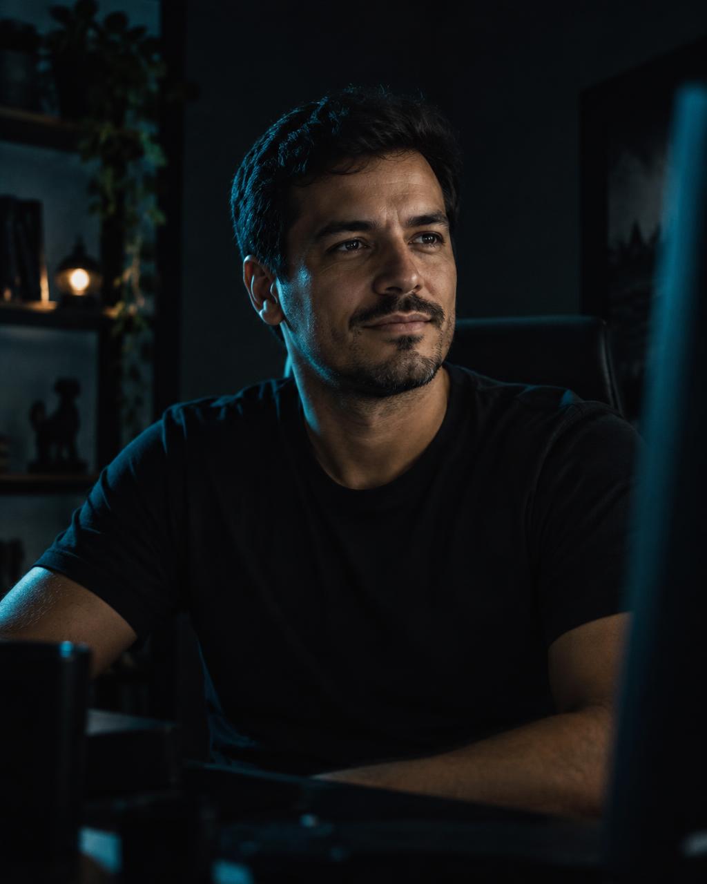 Pedro Xavier trabalhando em um projeto